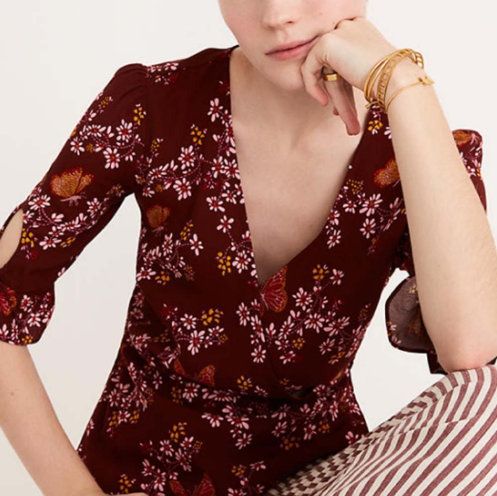 MADEWELL TIE-SLEEVE WRAP TO IN BUTTERFLY SANCTUARY